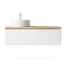 Jorno Тумба подвесная Solis 120 см со столешницей, белая