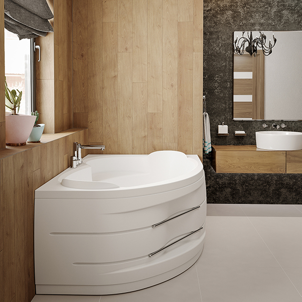 Приобрести mirsant ванна акриловая массандра 170*110 см, белая, правая ут000049359