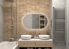 Continent Зеркало с подсветкой Fleur 120х70 см, бесконтактный включатель, белое