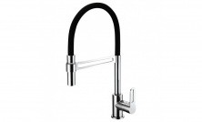 LEMARK Смеситель для кухни Soul с гибким изливом, черный\хром LM6006C