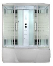 Loranto Гидробокс с тропическим душем CS 77-4 150x85x215 см белая дверь раздвижная