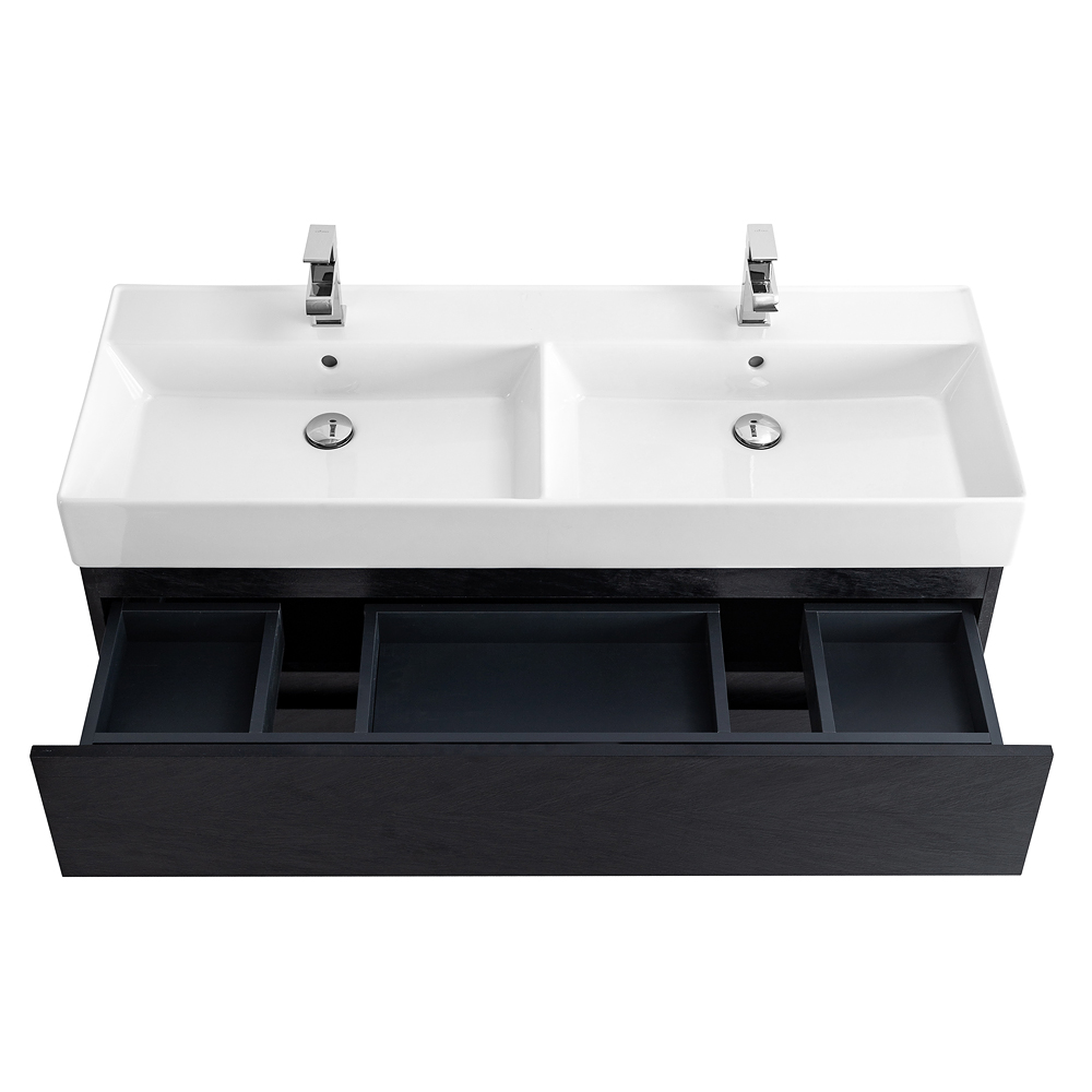 Приобрести cezares тумба подвесная с раковиной molveno 46 120 см nero, черная molveno 46-120-2c-so-2-nc