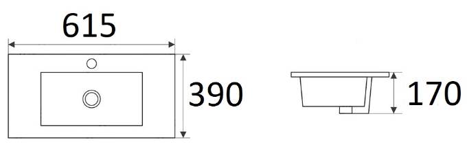 Приобрести раковина ceramalux 60 см 9393-60