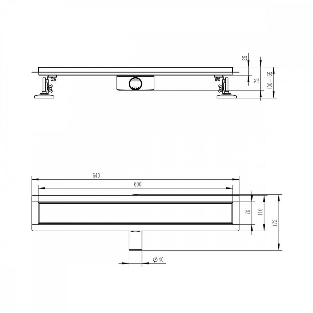 Приобрести raglo душевой трап 60 см, медь r652.60.33