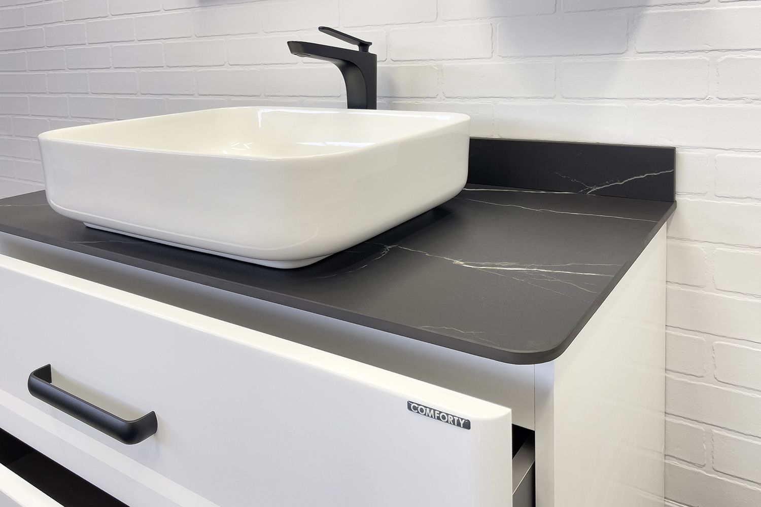 Приобрести сomforty тумба со столешницей и раковиной "амстердам-95" белая