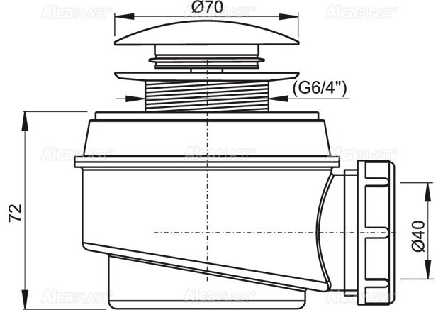 Приобрести сифон для душевого поддона alcaplast a465 ø50 a465c-50