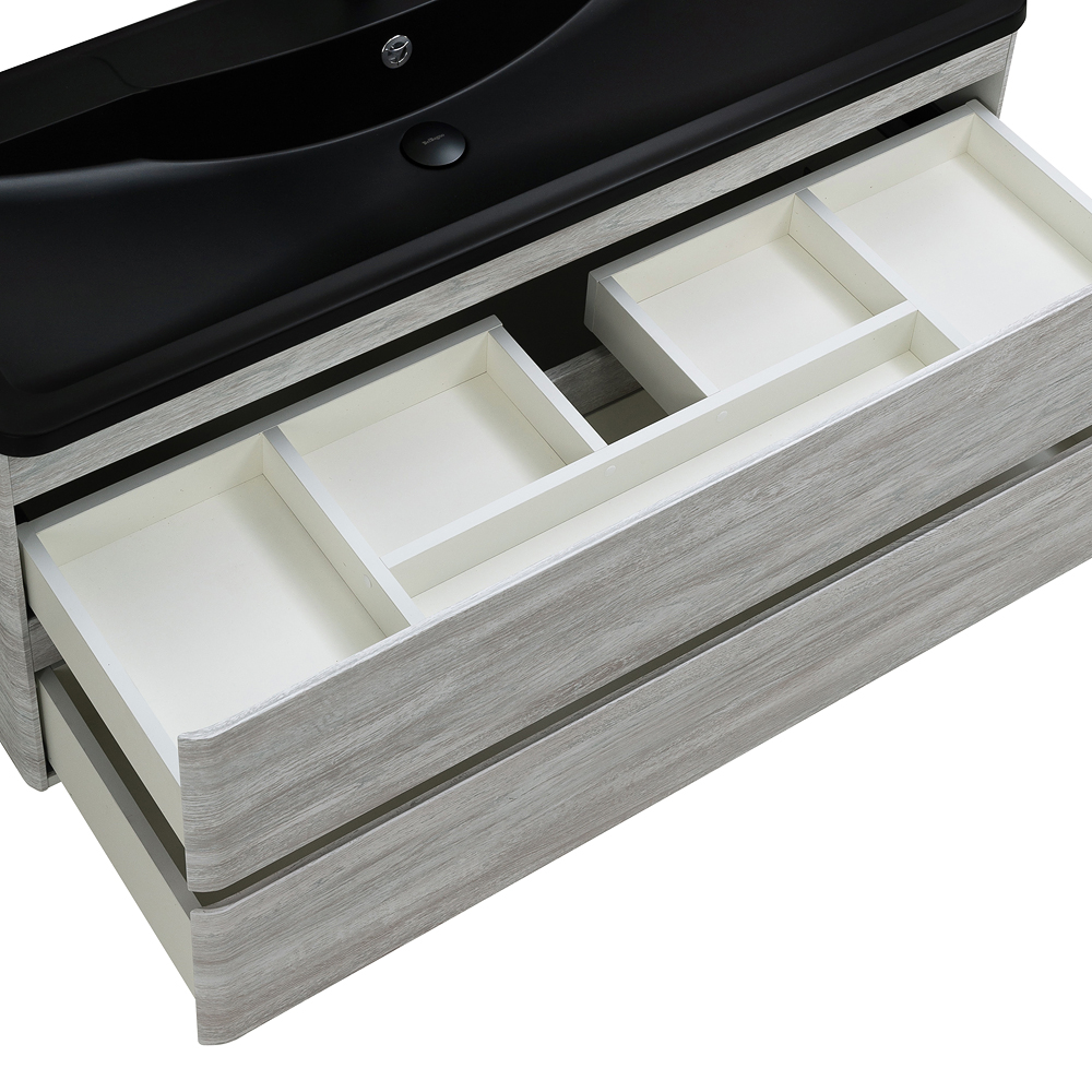 Приобрести belbagno тумба с раковиной albano 120 см, подвесная rovere vintage bianco, чёрная раковина