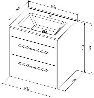 Приобрести aquanet тумба с раковиной августа 60 см, см, белая