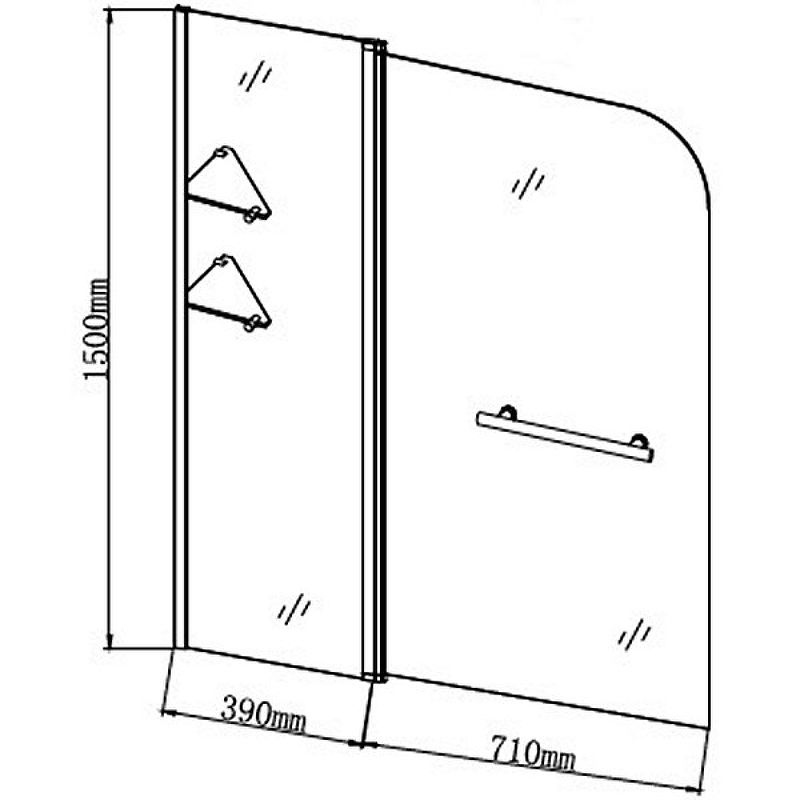 Приобрести grossman шторка для ванны 110х150 см, хром/прозрачное gr-101/1