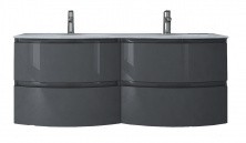 CEZARES Тумба подвесная с раковиной VAGUE 138х57см, антрацит