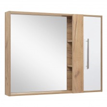 Зеркало шкаф Melbourne 100 см. дуб/белый