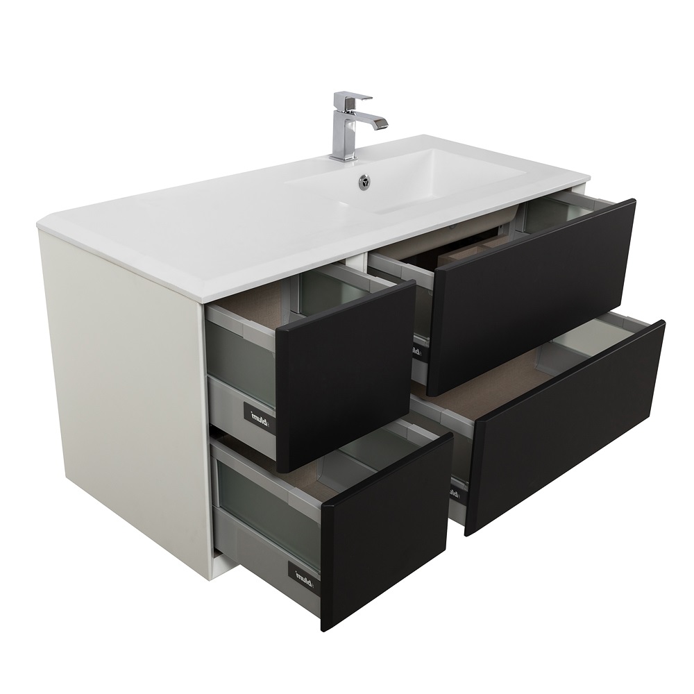 Приобрести cezares тумба подвесная с раковиной bellagio 106 см grafite, правосторонняя, графит 54715