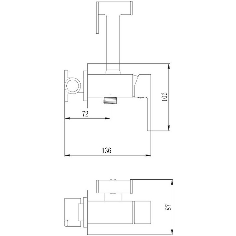 Приобрести haiba смеситель с гигиеническим душем 190мм, бронза hb-5511-4