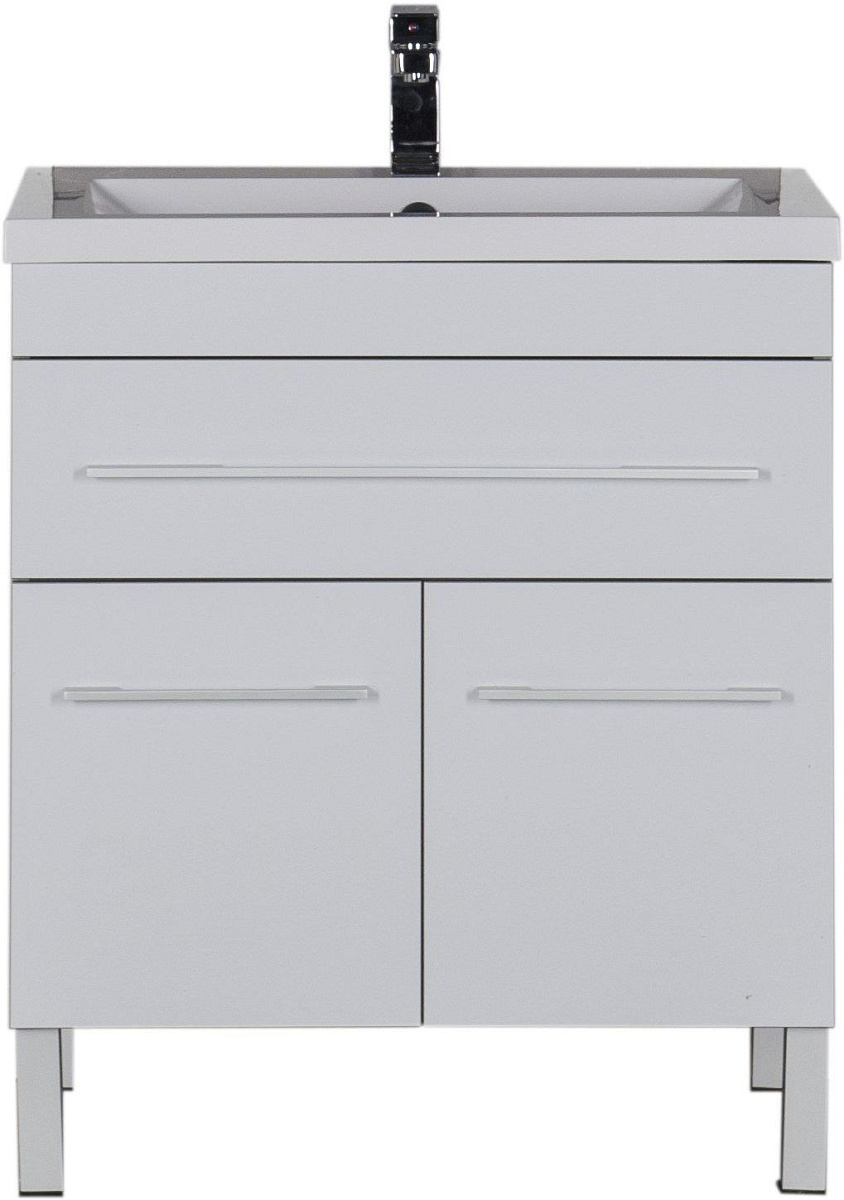 Приобрести aquanet тумба с раковиной верона 75 см, белая (напольная 1 ящик 2 дверцы)