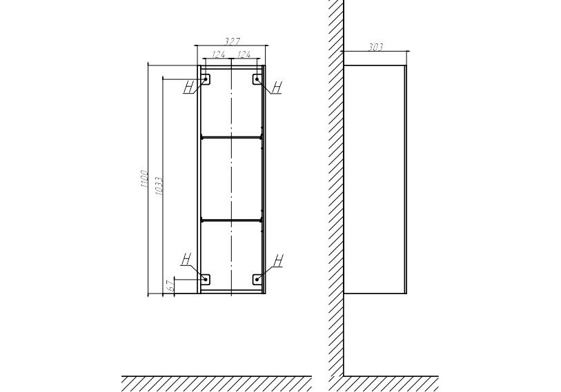 Приобрести пенал подвесной velvex klaufs 35 см ppkla.110-617.216, белый/дерево