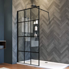 Veconi Душевая перегородка Korato 90x200 см, черная, прозрачное KR80-90-01-C8