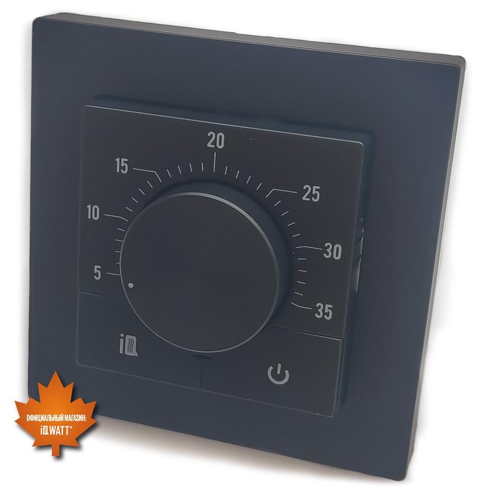 Приобрести iqwatt электронный терморегулятор iq thermostat dm black с механическим управлением