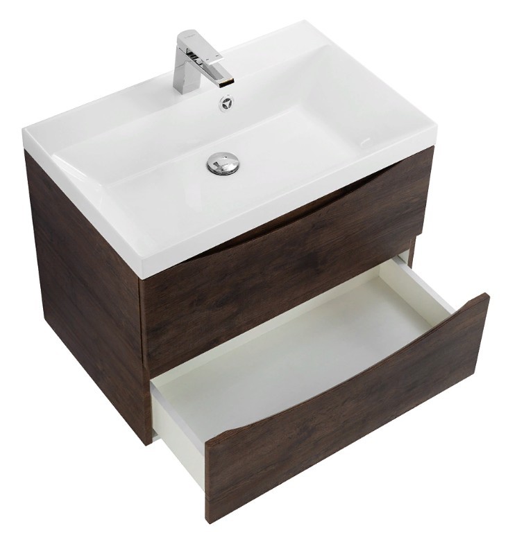 Приобрести тумба подвесная с раковиной belbagno marino-700-2c-so-rw-p 70 см, rovere moro