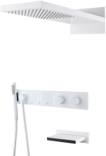 Boheme Душевая система Zodiac с термостатом, встраиваемая, белая матовая 133-2-MW