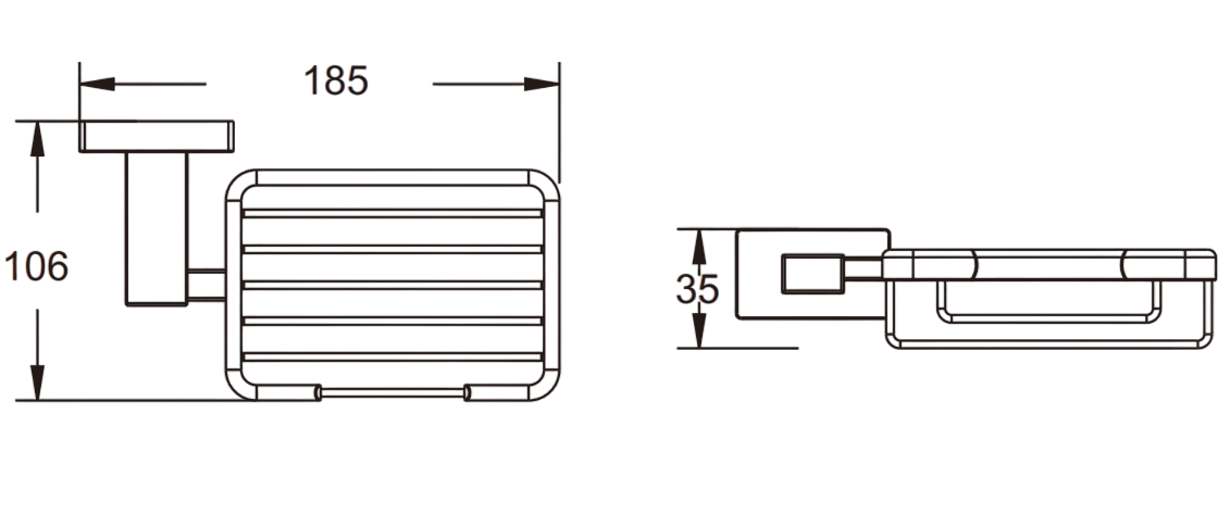 Приобрести мыльница настенная прямоугольная vieir v5004c черный