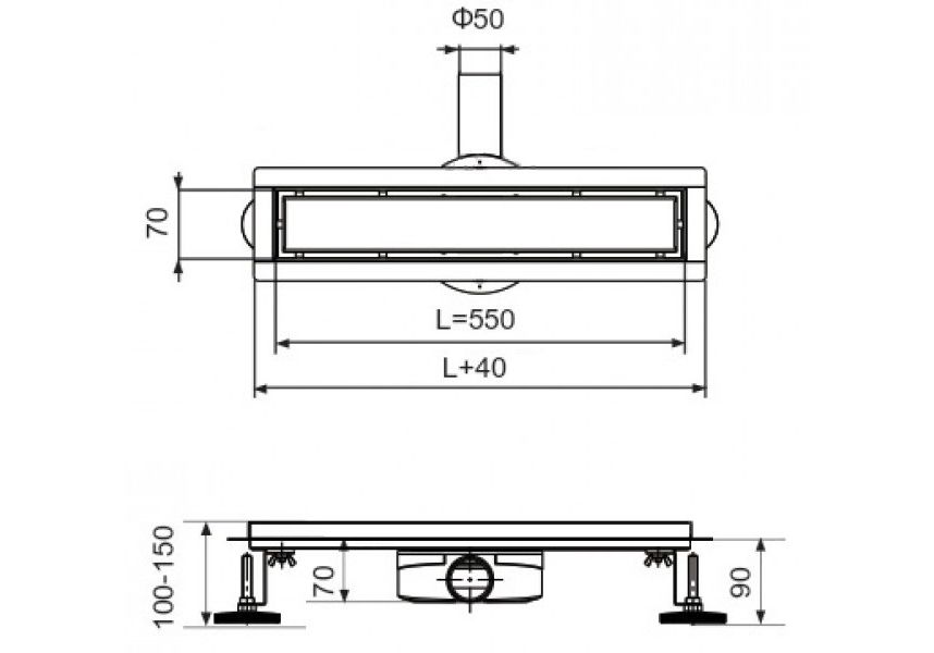 Приобрести трап tim bad415502 55 см, нержавеющая сталь