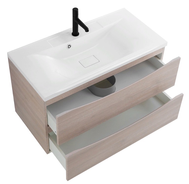 Приобрести тумба подвесная с раковиной belbagno marino-1000-2c-so-rg-p 100 см, rovere grigio