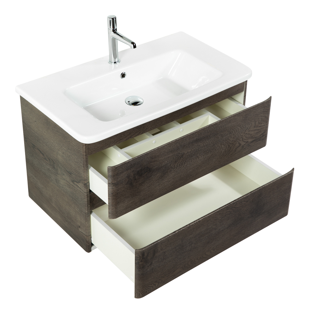 Приобрести belbagno тумба с раковиной albano-cer 80 см, подвесная rovere nature grigio, белая раковина