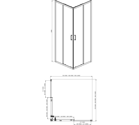 Приобрести aquanet душевое ограждение alfa cube naa1142 90x90, прозрачное стекло