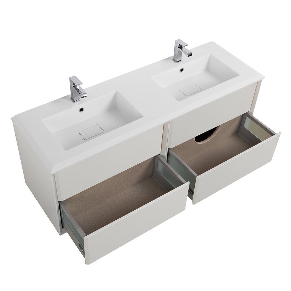 Приобрести cezares тумба подвесная с раковиной на две чаши bellagio 140 см bianco opaco, белая 54714