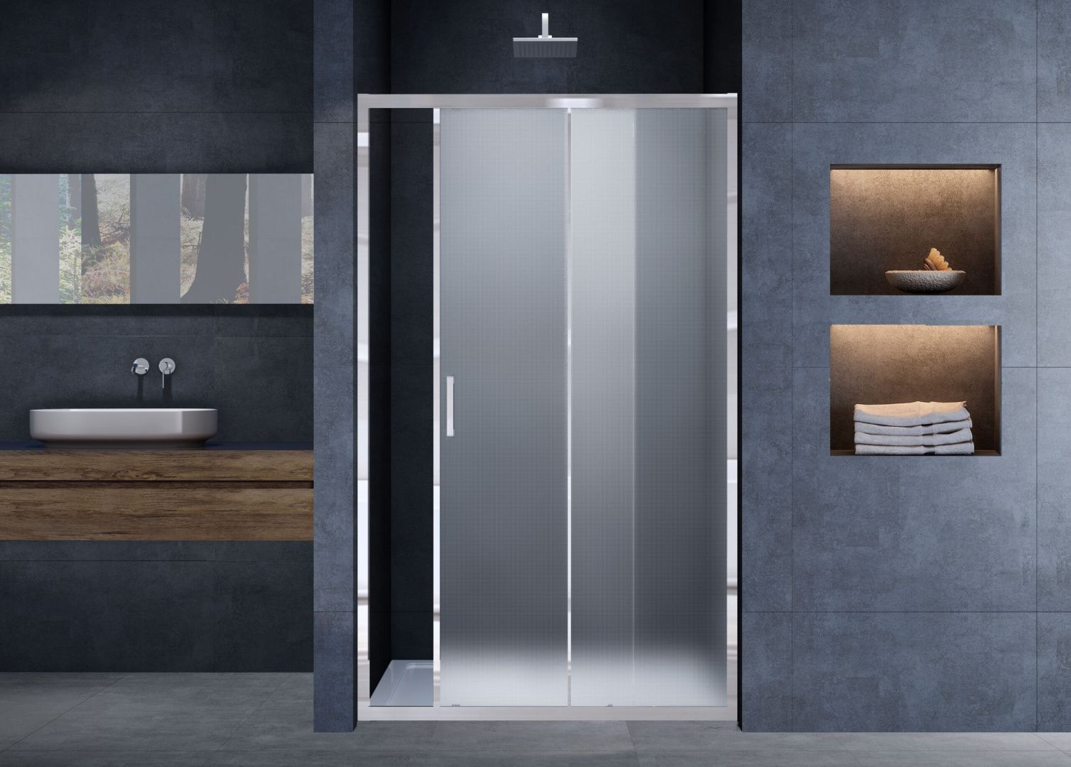 Приобрести vincea душевая дверь alpha 150 см, текстурное, хром vds-3al150mt