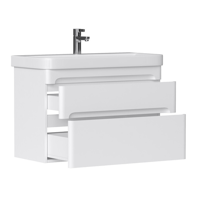 Приобрести equil тумба подвесная с раковиной nice 80 см, белая матовая tpnice80.2y-05