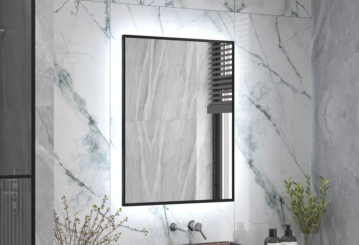 Приобрести continent зеркало с подсветкой meridian black 60х80 см, черное