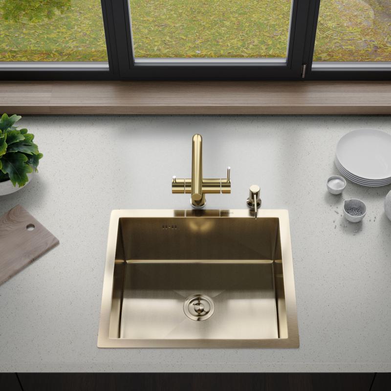 Приобрести gerhans кухонная мойка 50х43 см, золото