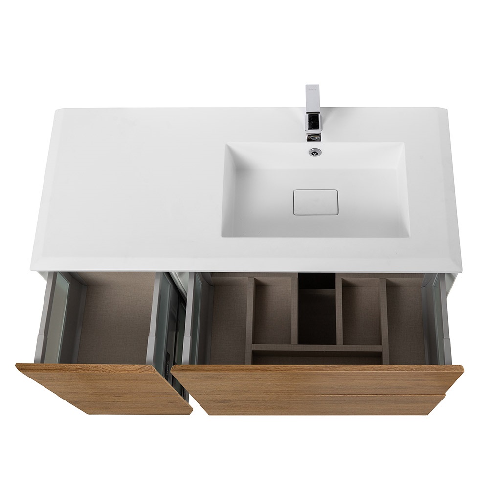 Приобрести cezares тумба подвесная с раковиной bellagio 106 см rovere tabacco, правосторонняя, дерево 54716