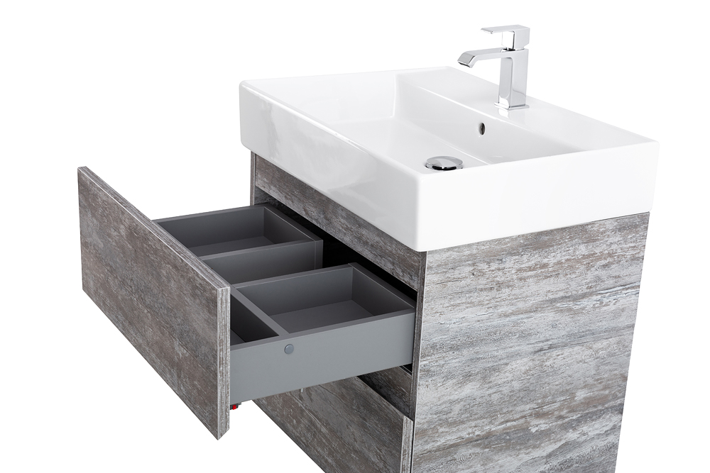 Приобрести cezares тумба подвесная с раковиной molveno 46 60 см legno grigio, серая molveno 46-60-2c-so-lg