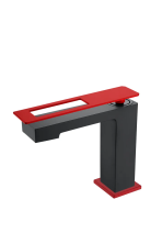 Boheme Смеситель для раковины Q, черный\красный 141-BR