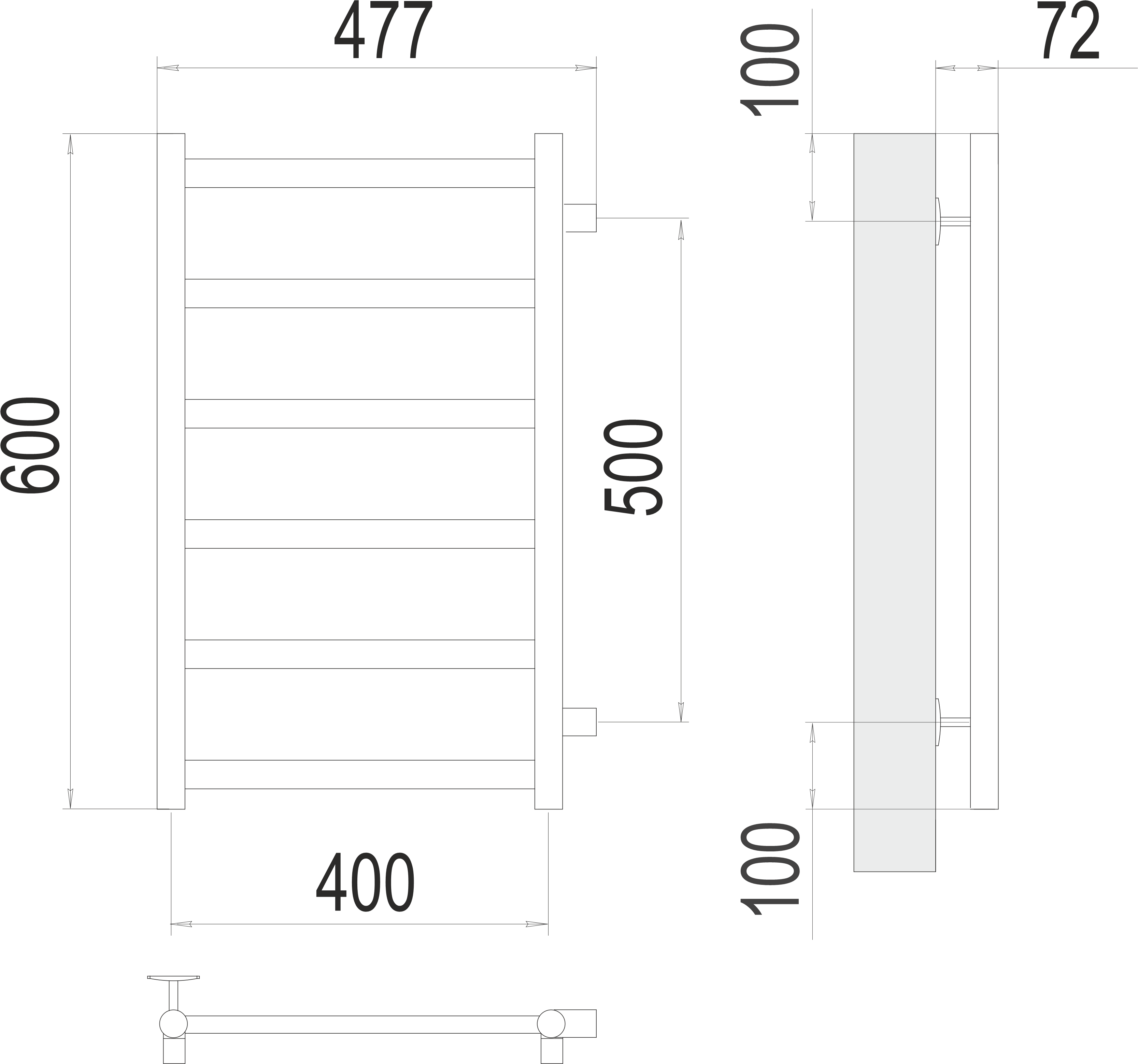 Приобрести полотенцесушитель 400х600 мм водяной terminus аврора п6, хром 4670078529862
