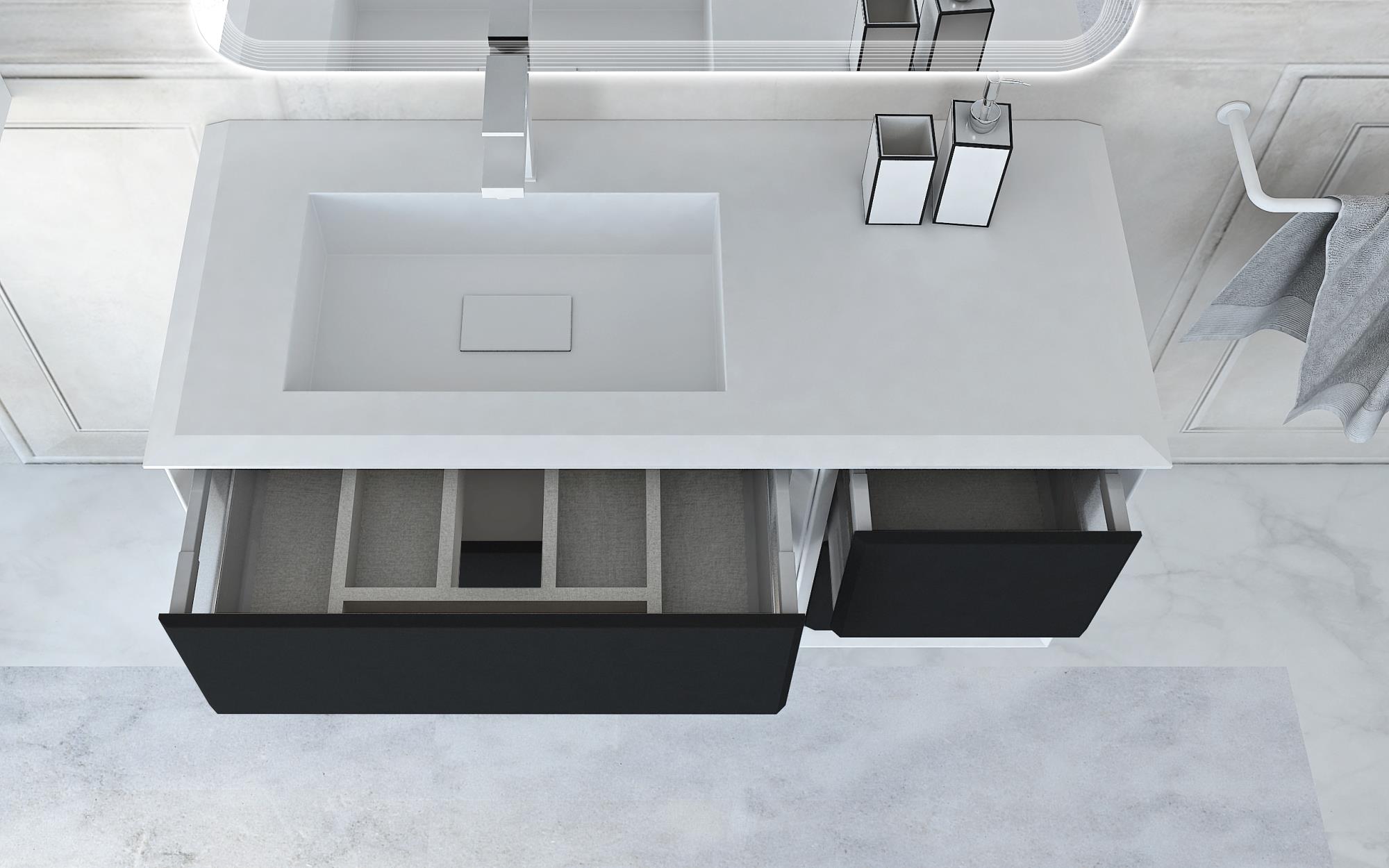 Приобрести cezares тумба подвесная с раковиной bellagio 106 см grafite, левостороняя, графит 54715