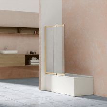 Vincea Шторка на ванну 100 см, прозрачное, брашированное золото VSB-1E100CLG