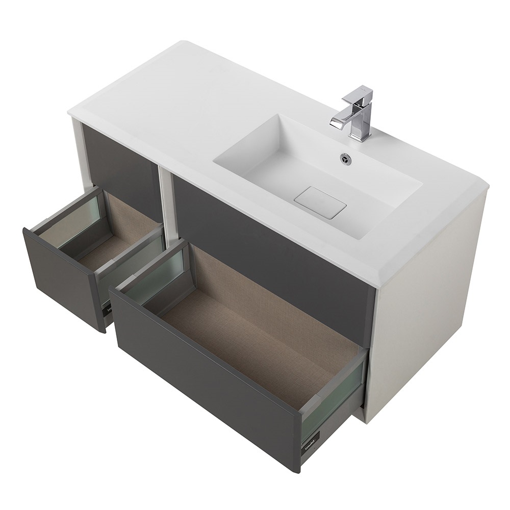 Приобрести cezares тумба подвесная с раковиной bellagio 106 см grigio nuvola, правосторонняя, серая 55301