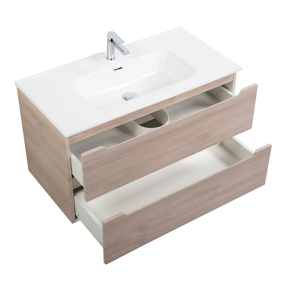 Приобрести belbagno тумба с раковиной etna 100 см, подвесная rovere grigio, белая раковина