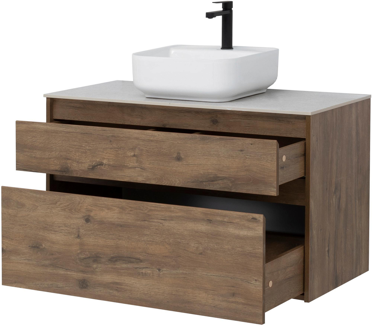 Приобрести aquanet тумба со столешницей nova lite 100 см, дуб рустикальный (2 ящика)