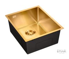 Emar Кухонная мойка 38х42 см, золото EMB-130 PVD EMB-128A PVD Nano Golden