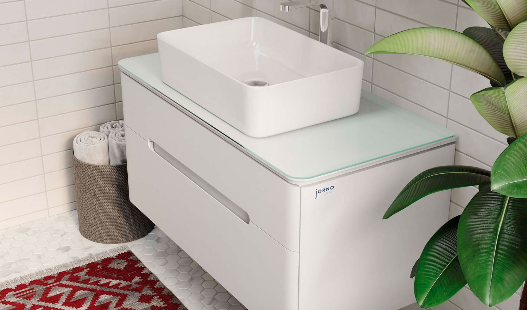 Приобрести jorno тумба подвесная bosko 100 см со столешницей, белая