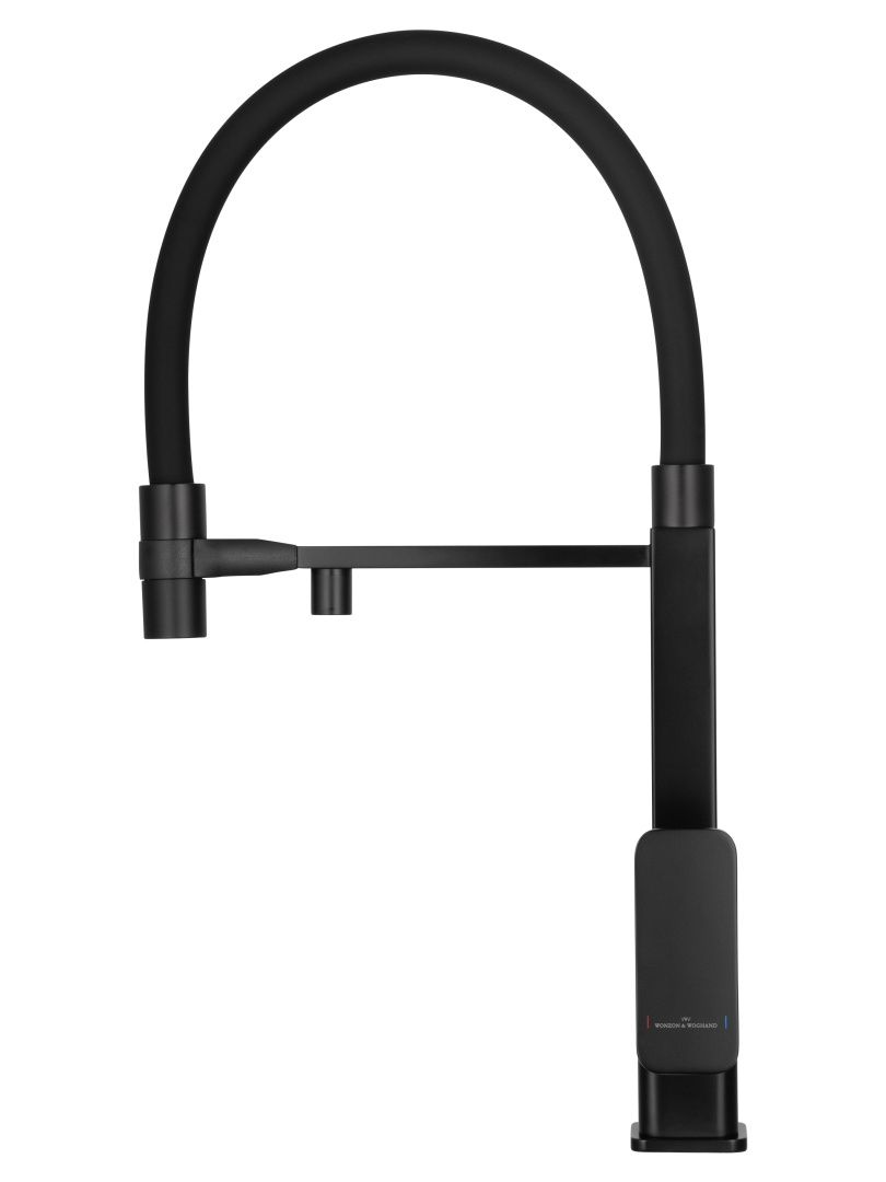 Приобрести смеситель для кухни с гибким изливом и подключением фильтра wonzon & woghand, черный матовый (ww-88458012-mb)