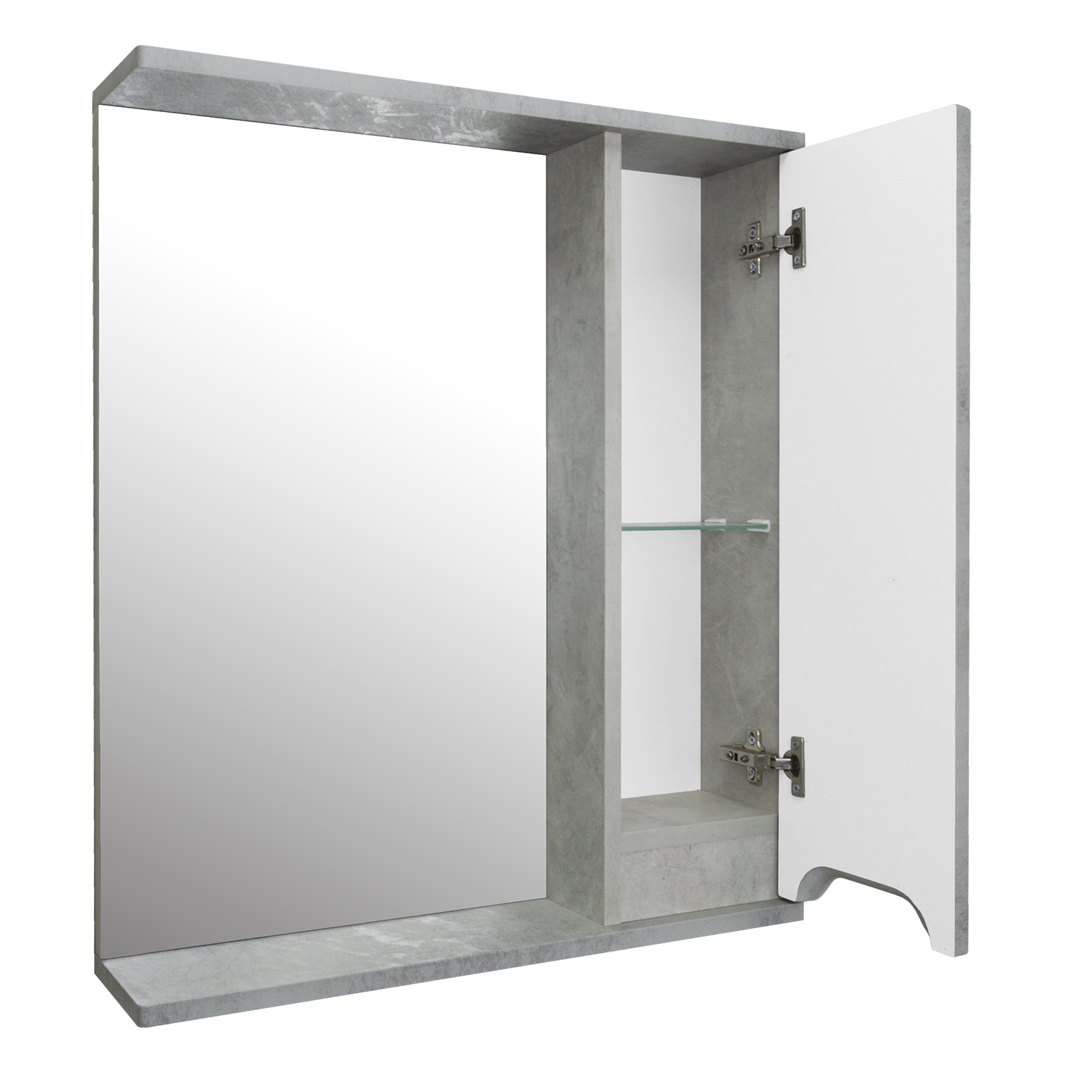 Приобрести loranto зеркало-шкаф florena 60 60х60 см, правый, светлый бетон (cs00086984)