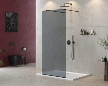 Cezares Душевая перегородка LIBERTA 80 см, серый\черный LIBERTA-L-2-80-120-GR-NERO