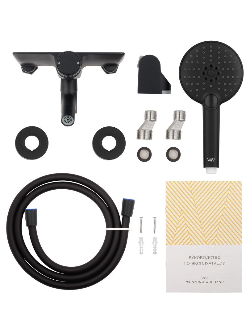 Приобрести смеситель для ванны с душем wonzon & woghand click, черный матовый (ww-fe05l221-mb)