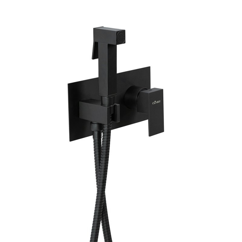 Приобрести cezares смеситель с гигиеническим душем unika, черный матовый unika-dif-nop