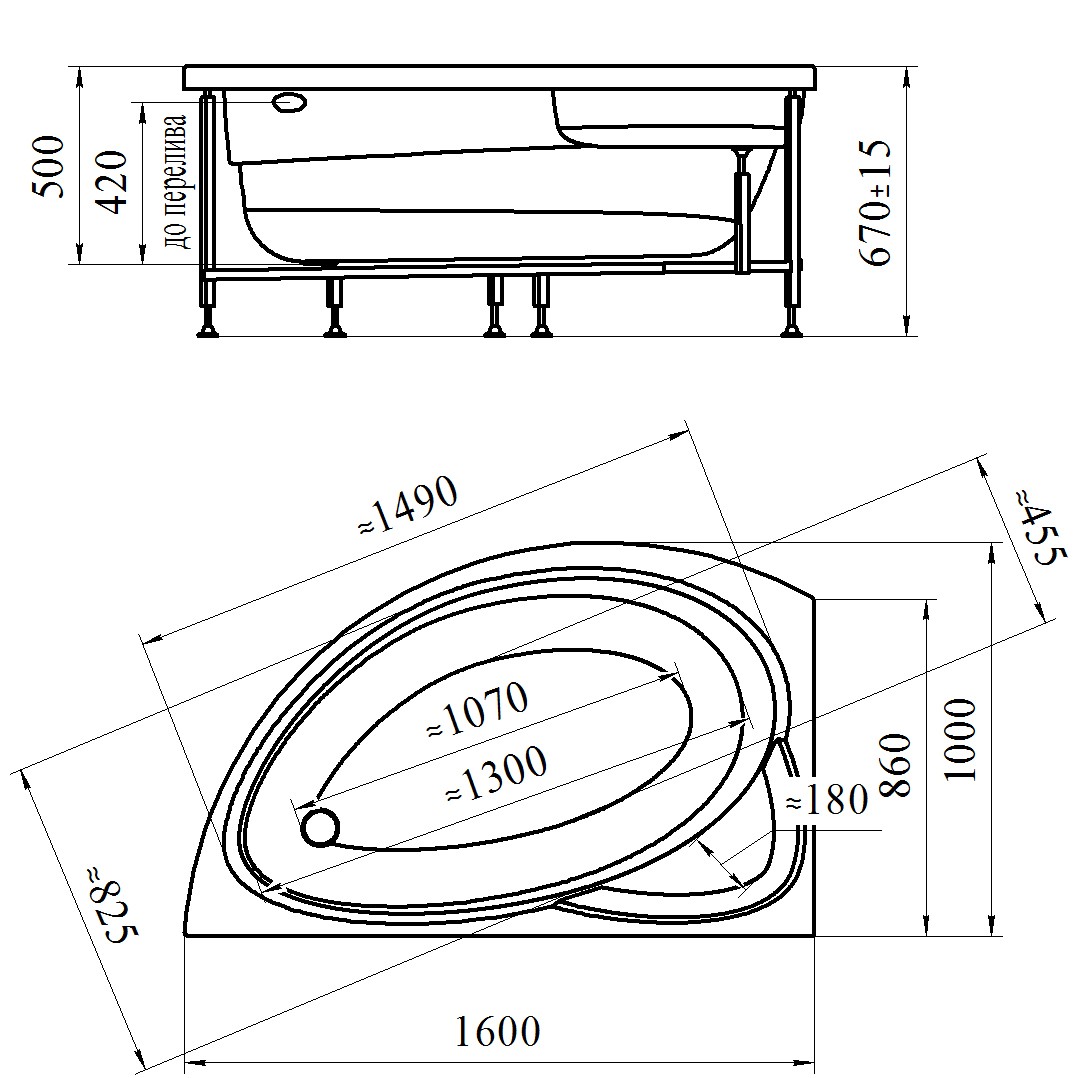 Приобрести радомир акриловая ванна модерна 160x100 см r ( комплект каркас и слив)